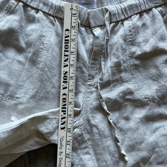 Liz Claiborne Linen Cotton Cropped Comfortable Pants Petite Medium - Picture 9 of 12